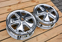 画像をギャラリービューアに読み込む, 【GARAGE VINTAGEオリジナル】911 Style Wheel Set "King Crab"(ショークォリティークローム) 15inch x 4.5J W/センターキャップ