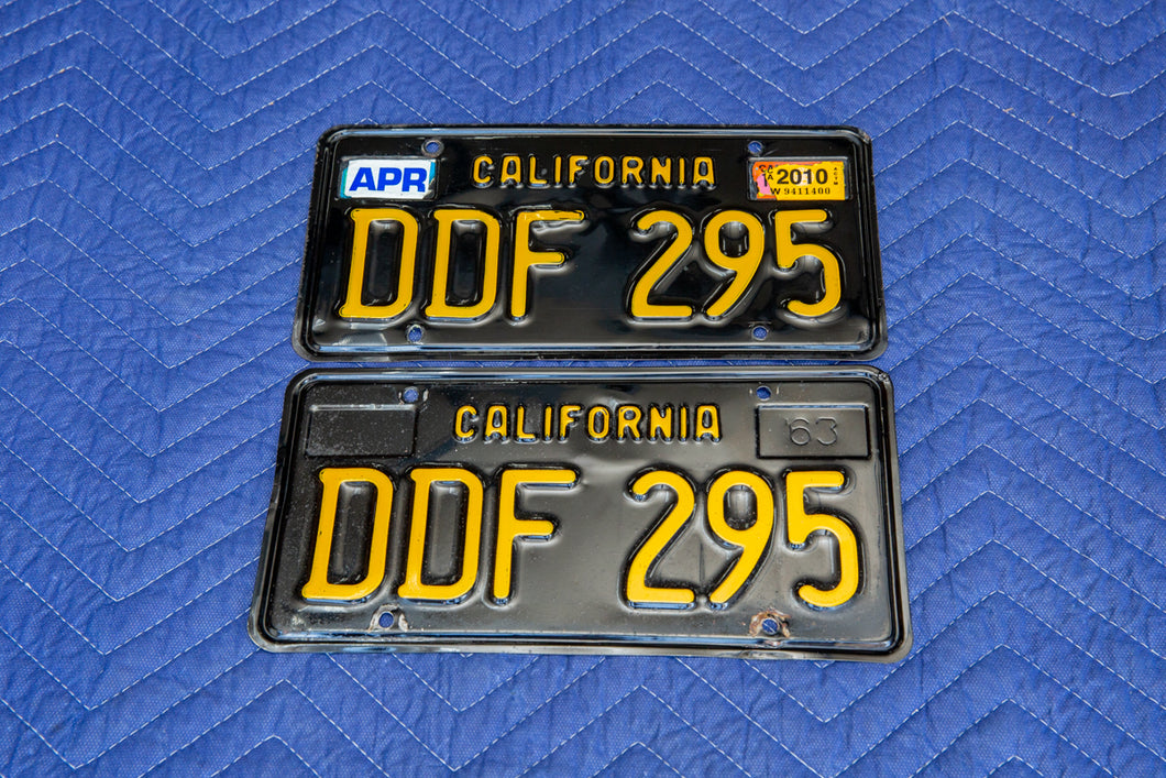 California ライセンスプレート / ペア　DDF 295