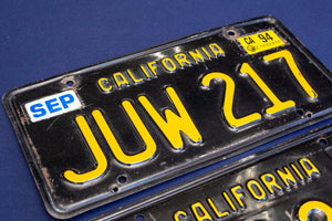 California ライセンスプレート・ペア　JUW 217